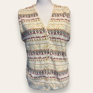 Women’s Northern Reflections Vintage Knit Button Up Vest - Size Medium